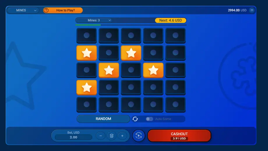 Login Mines game